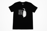 Enhanced black t-shirt with 86th & Moon astronaut design for apparel website