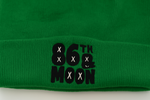 Green beanie with brightened background